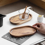 Maxbell Oval Acacia Wood Solid Serving Trays for Fruit Bread Snacks Plate Appetizers
