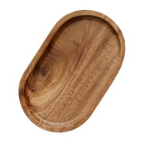 Maxbell Oval Acacia Wood Solid Serving Trays for Fruit Bread Snacks Plate Appetizers