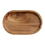 Maxbell Oval Acacia Wood Solid Serving Trays for Fruit Bread Snacks Plate Appetizers