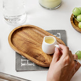 Maxbell Oval Acacia Wood Solid Serving Trays for Fruit Bread Snacks Plate Appetizers