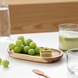 Maxbell Oval Acacia Wood Solid Serving Trays for Fruit Bread Snacks Plate Appetizers