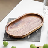 Maxbell Oval Acacia Wood Solid Serving Trays for Fruit Bread Snacks Plate Appetizers