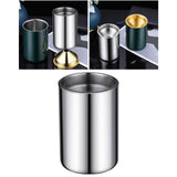 Maxbell Stainless Steel Car Ashtray Windproof Smokeless Stylish Portable for Gift Silver