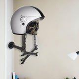 Maxbell Skull Helmet Stand Hat Holder Wall Mounted Hook For Key Hats Jacket Hanger 13x20x26cm