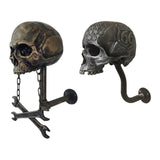 Maxbell Skull Helmet Stand Hat Holder Wall Mounted Hook For Key Hats Jacket Hanger 13x20x26cm