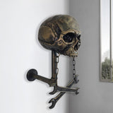 Maxbell Skull Helmet Stand Hat Holder Wall Mounted Hook For Key Hats Jacket Hanger 13x20x26cm