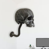 Maxbell Skull Helmet Stand Hat Holder Wall Mounted Hook For Key Hats Jacket Hanger 9x22x24cm