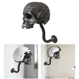 Maxbell Skull Helmet Stand Hat Holder Wall Mounted Hook For Key Hats Jacket Hanger 9x22x24cm