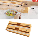 Maxbell 2 in 1 Wrap Dispenser with Cutter and Labels for Kitchen Drawer Organizer
