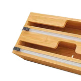 Maxbell 2 in 1 Wrap Dispenser with Cutter and Labels for Kitchen Drawer Organizer