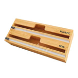 Maxbell 2 in 1 Wrap Dispenser with Cutter and Labels for Kitchen Drawer Organizer