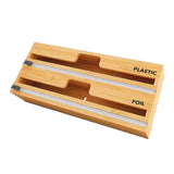 Maxbell 2 in 1 Wrap Dispenser with Cutter and Labels for Kitchen Drawer Organizer