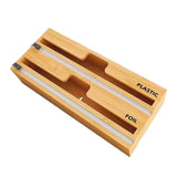 Maxbell 2 in 1 Wrap Dispenser with Cutter and Labels for Kitchen Drawer Organizer