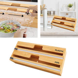 Maxbell 2 in 1 Wrap Dispenser with Cutter and Labels for Kitchen Drawer Organizer