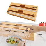 Maxbell 2 in 1 Wrap Dispenser with Cutter and Labels for Kitchen Drawer Organizer
