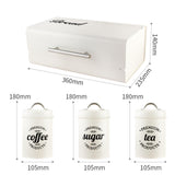 Maxbell 4x Large-Capacity Bread Box Set Storage Box for Food Sugar Pastries White