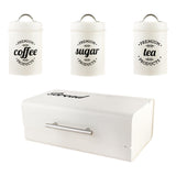 Maxbell 4x Large-Capacity Bread Box Set Storage Box for Food Sugar Pastries White