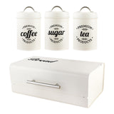 Maxbell 4x Large-Capacity Bread Box Set Storage Box for Food Sugar Pastries White