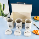 Maxbell 4x Large-Capacity Bread Box Set Storage Box for Food Sugar Pastries White