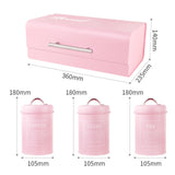 Maxbell 4x Large-Capacity Bread Box Set Storage Box for Food Sugar Pastries Pink