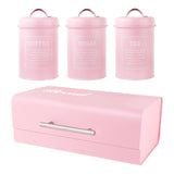 Maxbell 4x Large-Capacity Bread Box Set Storage Box for Food Sugar Pastries Pink