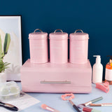 Maxbell 4x Large-Capacity Bread Box Set Storage Box for Food Sugar Pastries Pink