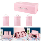 Maxbell 4x Large-Capacity Bread Box Set Storage Box for Food Sugar Pastries Pink