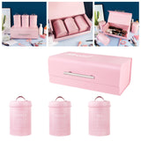 Maxbell 4x Large-Capacity Bread Box Set Storage Box for Food Sugar Pastries Pink