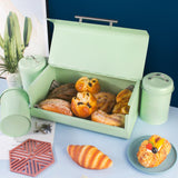 Maxbell 4x Large-Capacity Bread Box Set Storage Box for Food Sugar Pastries Green