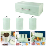 Maxbell 4x Large-Capacity Bread Box Set Storage Box for Food Sugar Pastries Green
