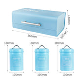 Maxbell 4x Large-Capacity Bread Box Set Storage Box for Food Sugar Pastries Blue