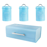 Maxbell 4x Large-Capacity Bread Box Set Storage Box for Food Sugar Pastries Blue