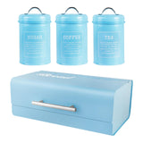 Maxbell 4x Large-Capacity Bread Box Set Storage Box for Food Sugar Pastries Blue