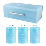 Maxbell 4x Large-Capacity Bread Box Set Storage Box for Food Sugar Pastries Blue