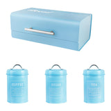 Maxbell 4x Large-Capacity Bread Box Set Storage Box for Food Sugar Pastries Blue
