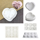 Maxbell 3D Heart Shaped Cake Mould Bakeware Chocolate Mold for Mousse Cake Ice Cream 136x108x58mm