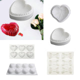 Maxbell 3D Heart Shaped Cake Mould Bakeware Chocolate Mold for Mousse Cake Ice Cream 136x108x58mm