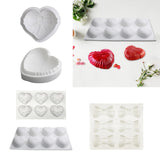 Maxbell 3D Heart Shaped Cake Mould Bakeware Chocolate Mold for Mousse Cake Ice Cream 136x108x58mm