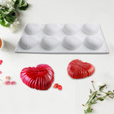 Maxbell 3D Heart Shaped Cake Mould Bakeware Chocolate Mold for Mousse Cake Ice Cream 297x170x20mm