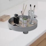 Maxbell Plastic Minimalist Home Decor Tray Storage Box for Perfume Candle Makeups Gray