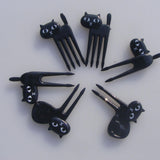 Maxbell Fruit Fork Salad Forks Food Pick for Salad Cake Dessert Black Cat