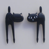 Maxbell Fruit Fork Salad Forks Food Pick for Salad Cake Dessert Black Cat