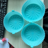 Maxbell Multifunctional Air Fryer Silicone Pot Heat Resistant for Air Fryer  Blue