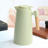Maxbell Thermal Insulation Kettle 1L Jug Wood Handle for Water Warmer Friends Gifts light green