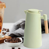 Maxbell Thermal Insulation Kettle 1L Jug Wood Handle for Water Warmer Friends Gifts light green