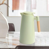 Maxbell Thermal Insulation Kettle 1L Jug Wood Handle for Water Warmer Friends Gifts light green