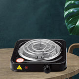 Maxbell Electric Single Burner Cooktop Adjustable Temperature Hot Plate Black 1000W
