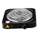 Maxbell Electric Single Burner Cooktop Adjustable Temperature Hot Plate Black 1000W