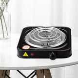 Maxbell Electric Single Burner Cooktop Adjustable Temperature Hot Plate Black 1000W