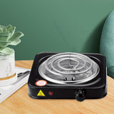 Maxbell Electric Single Burner Cooktop Adjustable Temperature Hot Plate Black 1000W